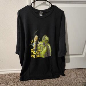 Post Malone Graphic T Shirt Black Heavy Cotton Gildan Size 4XL Men Concert Merch